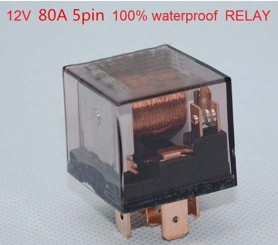Automotive relay 12V 80A 5 pin Transparent waterproof Heavy Duty Horn Relay 5PIN