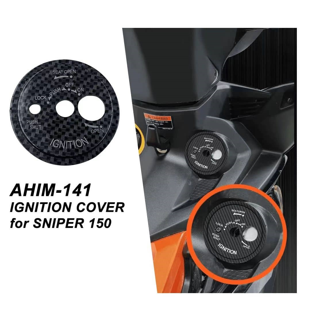 AHIM-141 IGNITION COVER FOR YAMAHA SNIPER 150 SWITCH KEY COVER CARBON TYPE