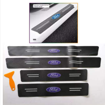 FORD Carbon Fiber Decal Car Door Step Sill Protector Sticker Decal 4pcs