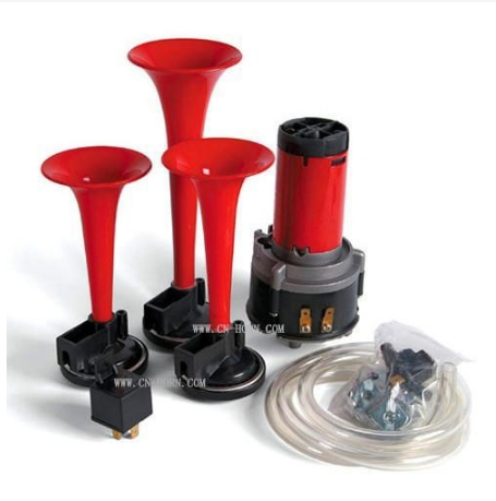 3 Trumpet Air Horn Symphony Style Air Pressure Horns for All Motorcycles Cars (12V)