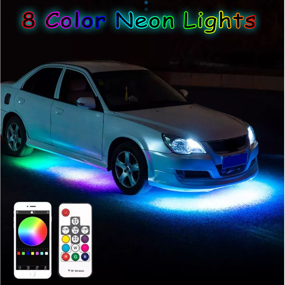 Car UnderGLOW Decoration Lights 12V LED Chassis Flexible Strip Atmosphere Lamp APPS and Remote