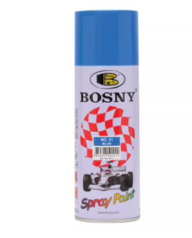 BLUE NO. 21 All Color BOSNY Spray Paint 100% Acrylic Quick Drying Spray Ordinary Colors