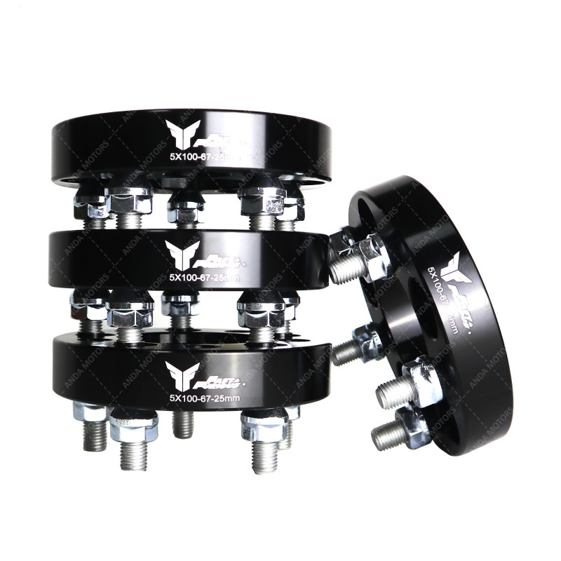 2PCS TST-AWF007 5/100 PCD 25MM ALUMINUM WHEEL SPACER 5 HOLES-100 PCD STUD BOLT 1.5 Wheel Spacer