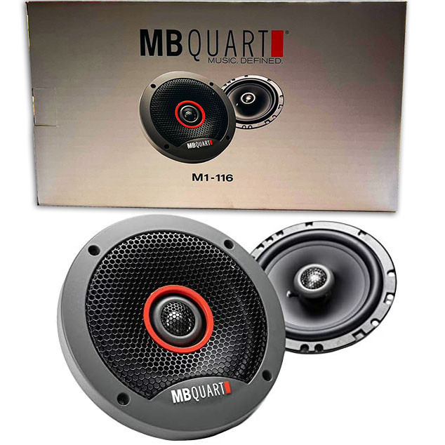 MB Quart M1-116 Formula Car Speakers Black Pair 6.5 Inch Coaxial Speakers 120 Watts 2-way