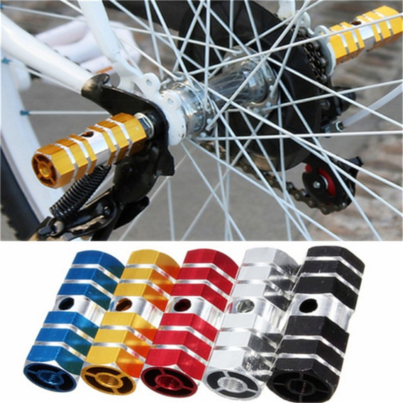 2pcs Hexagonal Axle Pedal Aluminum Alloy Foot Stunt Pegs for BMX Bicycle Cycling rear axle Foot Step
