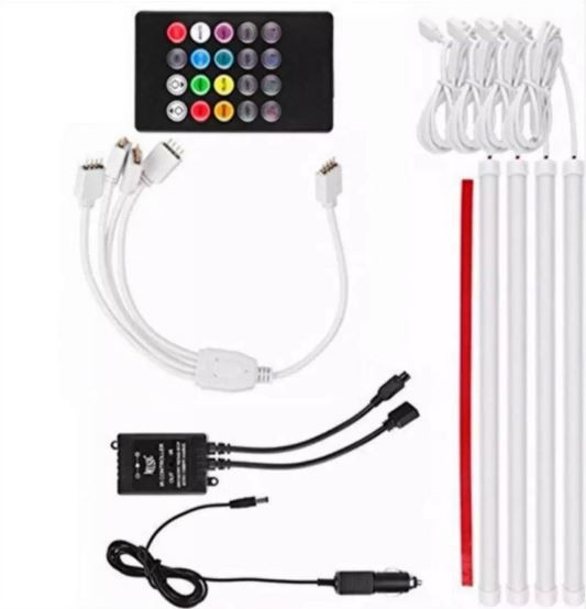 Atmospheric Multi Color RGB Sound Sensitive Foot lights 4X36 LED STRIPS LIGHTS