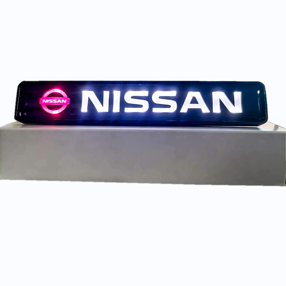 1Pc NISSAN Car Front Grille Luminous Emblem Badge LED Decoration Lights Car Logo