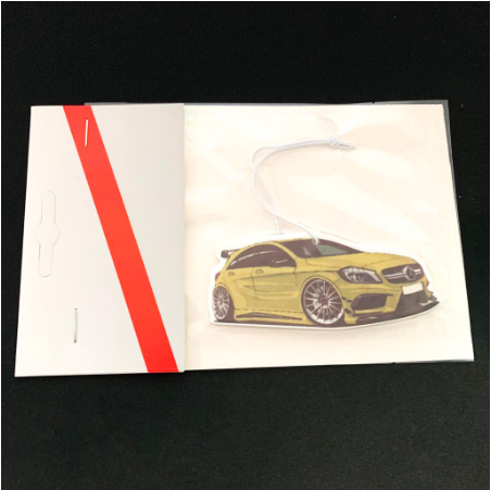 JDM Japan AMG A45 Badge Car Paper Air Freshener Auto Hanging Perfumed Fragrance (Black Ice)