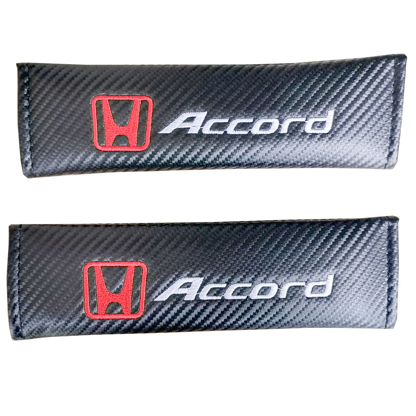 HONDA ACCORD 2pcs Car Seat Belt Shoulder Pad Carbon Fiber Sports Design Seat Belt Cover