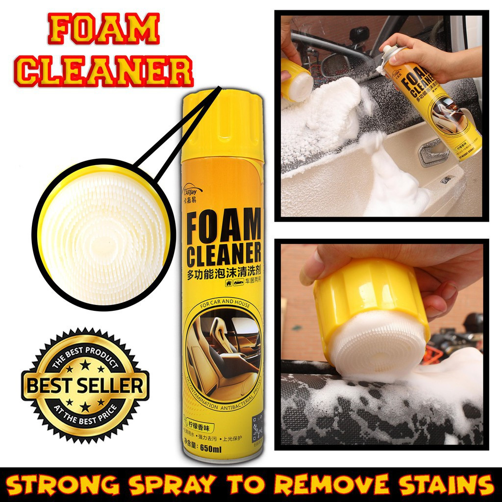 650ml Multi Purpose Foam Cleaner with Free Brush All Purpose Cleaner Spray for Leather Fabric Seats