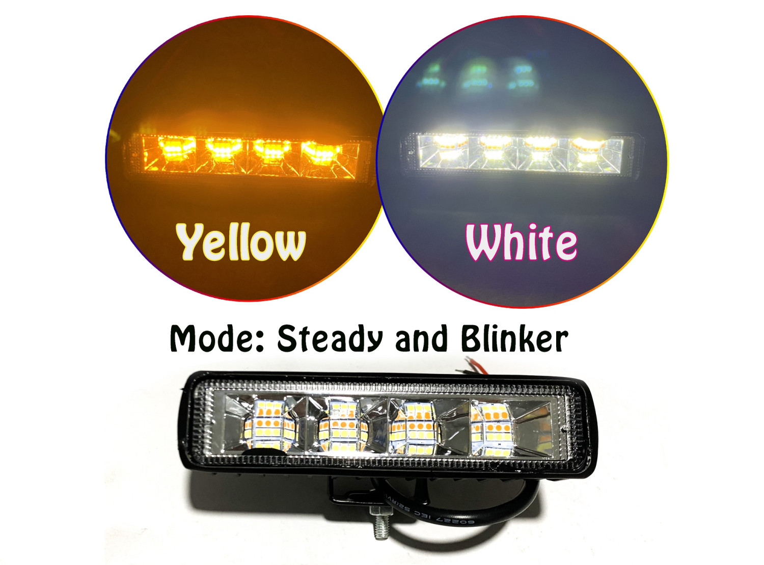 MSM-4673 Led Bar 2 Color Steady and Blinker White/Yellow for Rescue Car / Ambulance / Emergency Cars