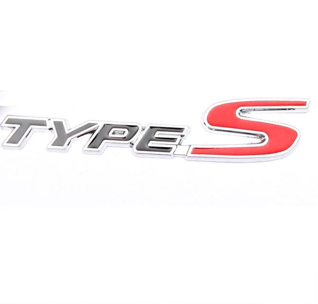 BLACK/RED Honda Cars Civic TYPE S logo emblem 3D Metal