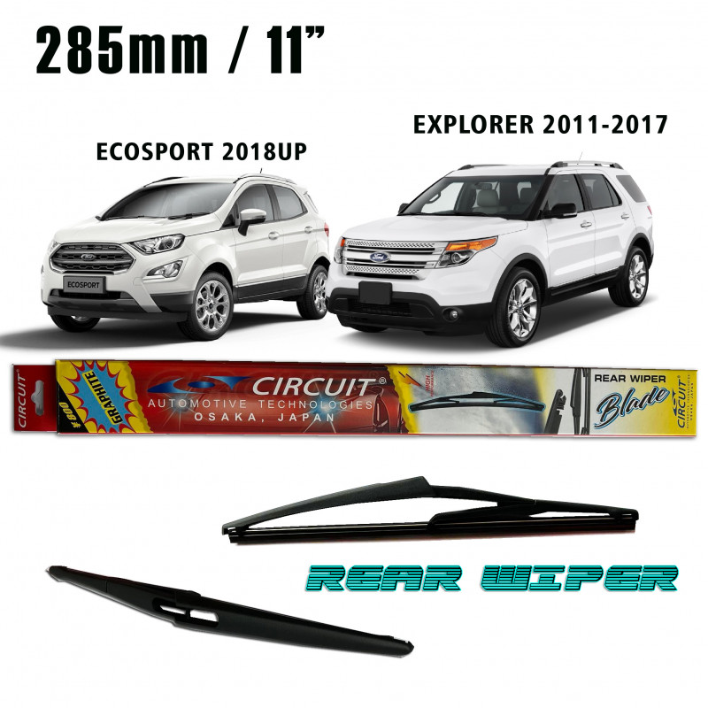 CRW-285-L CIRCUIT GRAPHITE REAR WIPER BLADE FOR FORD EXPLORER 11-17, ECOSPORT 2018-2022