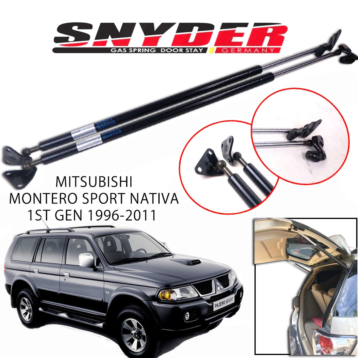 1Pc SGS-316 MITSUBISHI MONTERO 1996-2011 1ST GEN Gas Spring Door Stay Damper Struts Trunk Open - Snyder