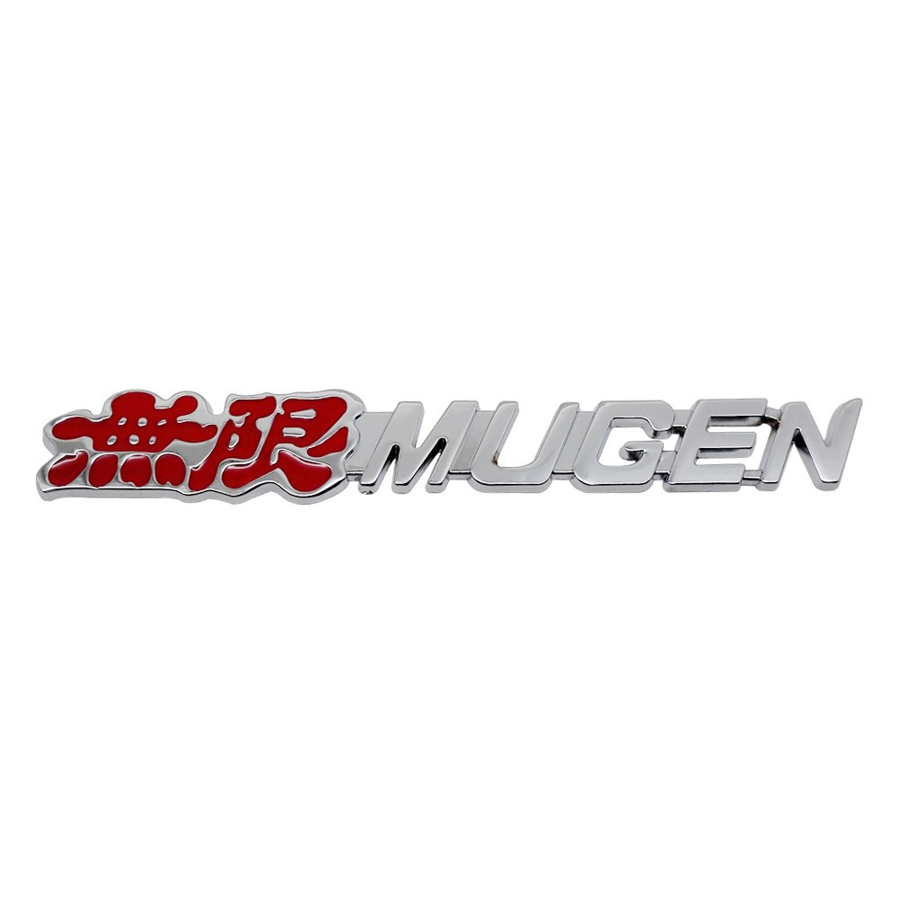 RED/CHROME Mugen Emblem 3D NEW Metal Alloy Rear Badge Sticker