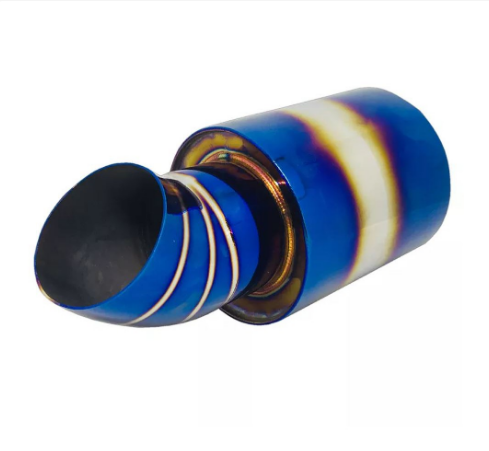 Car Auto Universal Short Exhaust Muffler Bass Sound Burnt Titanium Big Racing Series