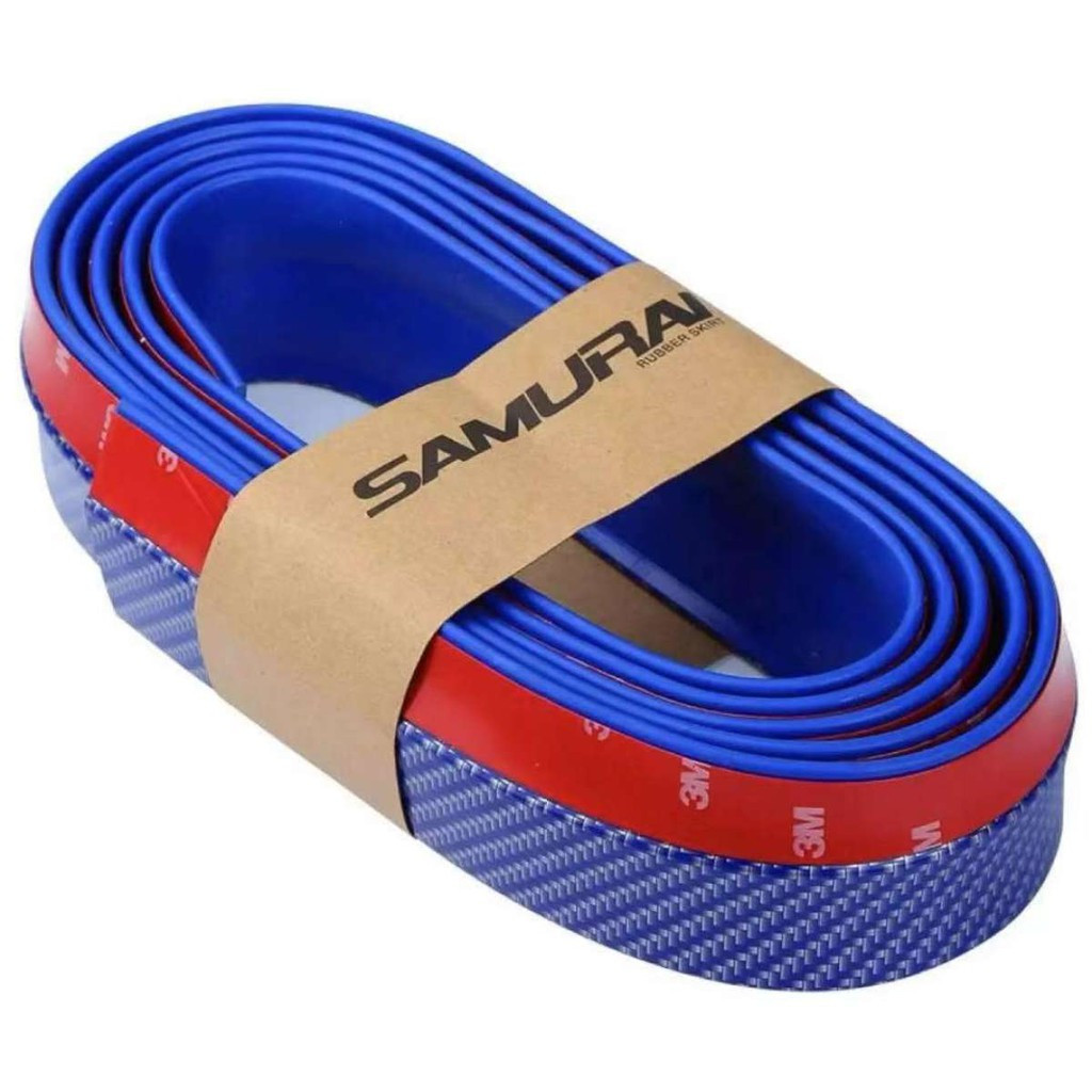 CARBON BLUE Car samurai Lip Skirt Protector UNIVERSAL