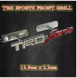 TRD Sport Grill Emblem Badge Metal Front Grille Chrome 3D Logo
