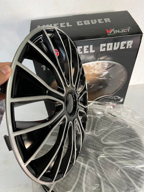 4Pcs WINJET 15" Black WJ-5086-DP-15 Hub Caps Wheel Cover Car Wheel Rim Hub Cover Rim Cover