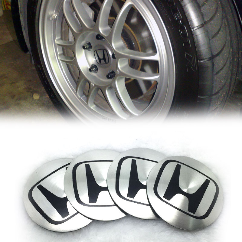 4PCS 56mm HONDA Car Center Cap Emblem Wheel sticker Hub Caps Mags Black 3D