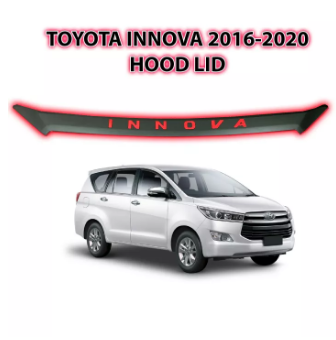 Toyota INNOVA 2016-2020 Hood Lid Hood End Trim Cover Matte Black with Red Logo