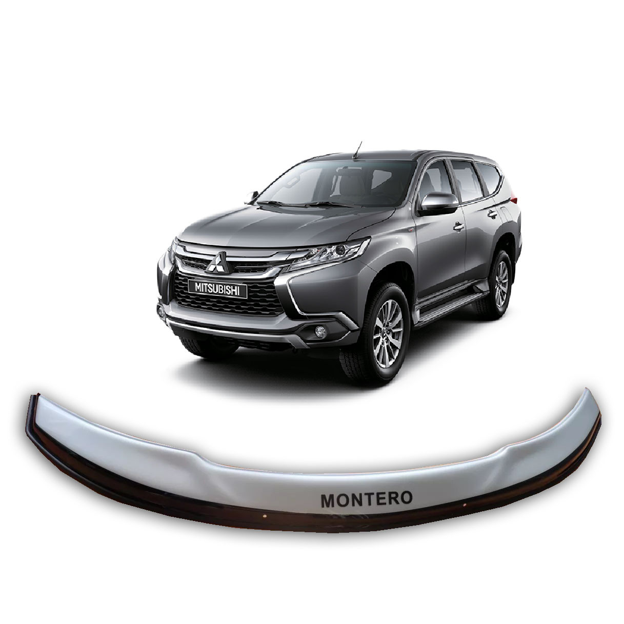 2-Tone Hood Guard / Hood Protector for Mitsubishi Montero Sport 2016 2017 2018 2019 2020