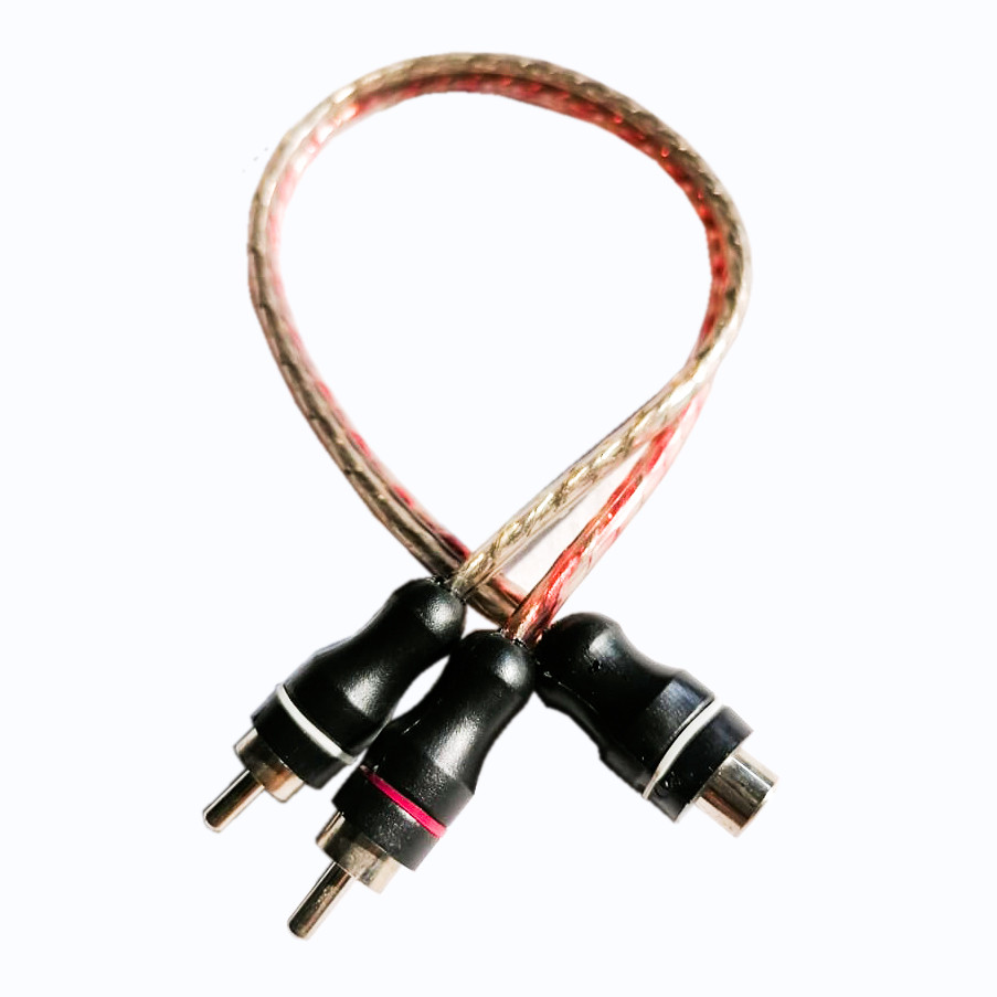 AUDIO CABLE RCA Y Splitter Adapter Cable One FEMALE and Two MALE branch Line Connector Car Audio