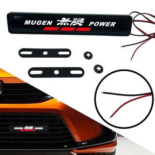1Pc MUGEN POWER Car Front Grille Luminous Emblem Badge LED Decoration Lights Car Logo