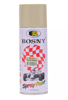 BALTIC WHITE NO. 47 All Color BOSNY Spray Paint 100% Acrylic Quick Drying Spray Ordinary Colors