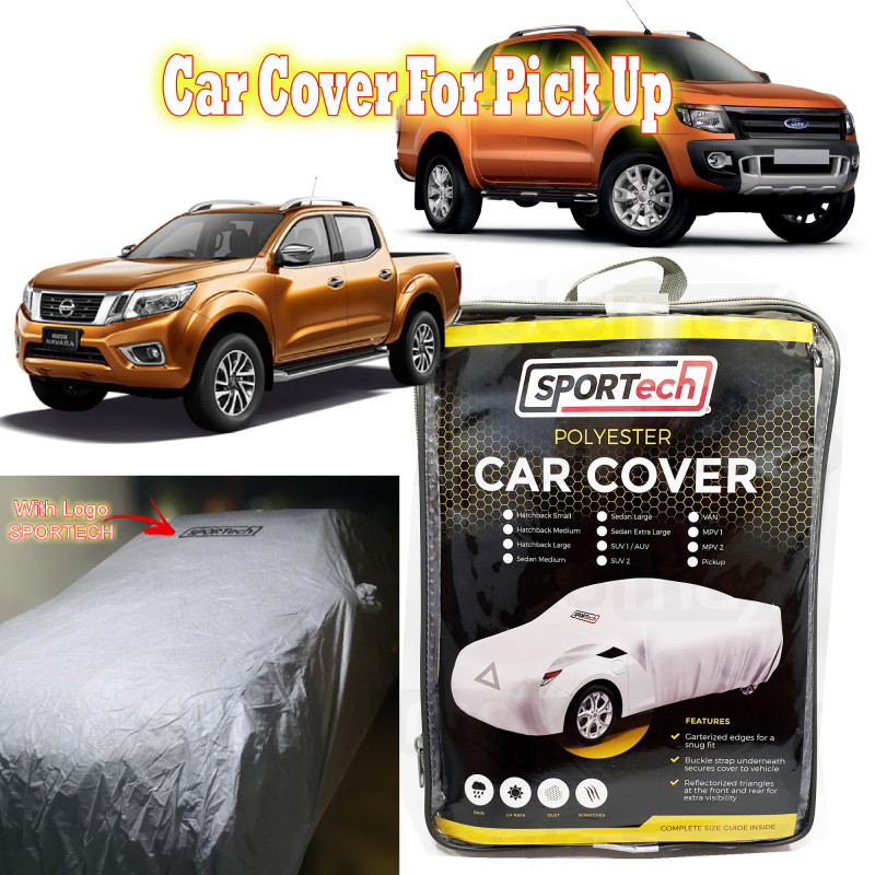 Sportech Car Cover for Pick Up Polyester waterproof and Dustproof fit Navara Ranger Hilux Dmax BT50