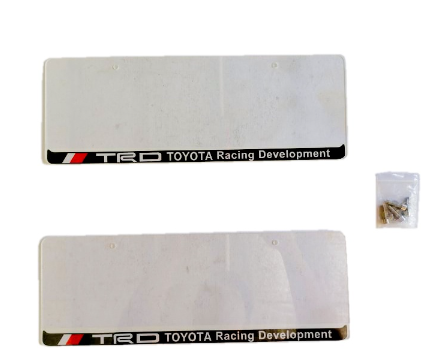 2Pcs Car Plate Cover with TRD Logo Universal FREE SCREW BOLTS STAINLESS