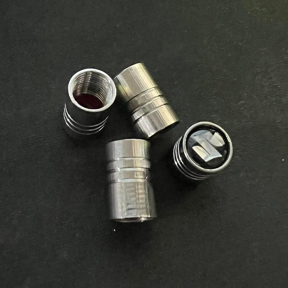 Suzuki Silver Car Wheel Tire Valve Tyre Stem Air Caps Cover 4pcs Cap