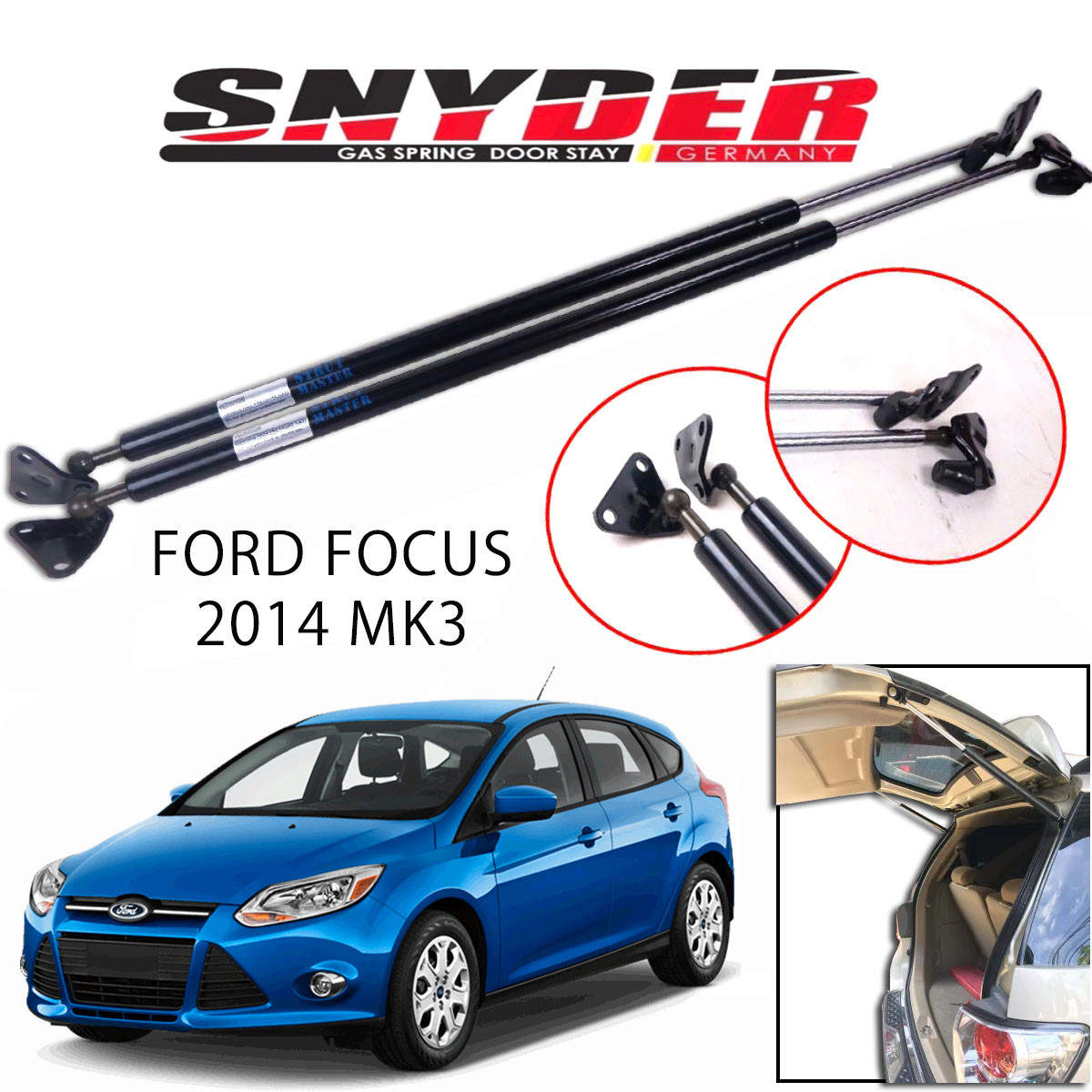 SGS-1203 RH/LH 2013-2015 FORD FOCUS Gas Spring Door Stay Damper Struts Trunk Open - Snyder