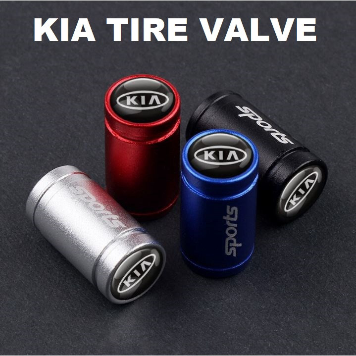 KIA 4pcs Tire Air Valve Caps cover SPORTS Aluminum Alloy Car Wheel Tyre Stem Air Caps Colored