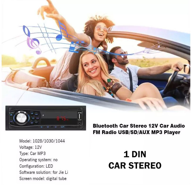 1 DIN Car Stereo Bluetooth MP3 Music Player USB Aux Input TF Card Autoradio With Remote Control