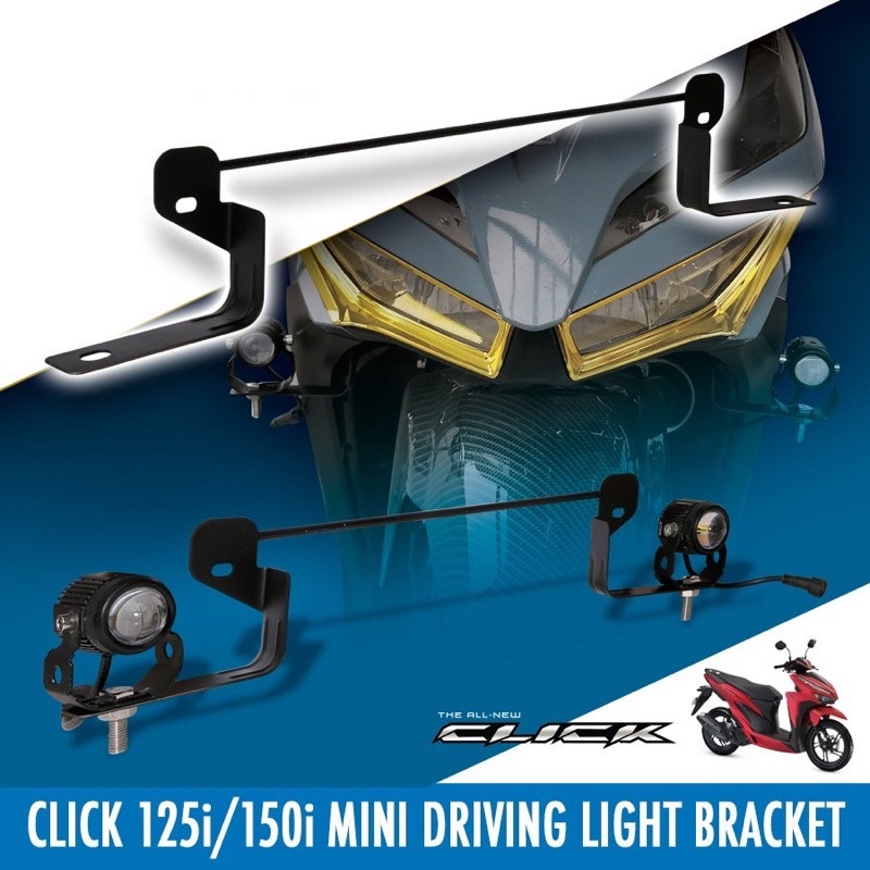 AHIM-105 Honda Click 125i / Click150i MINI DRIVING LIGHT LED BRACKET Bluewater Heavy Duty Steel