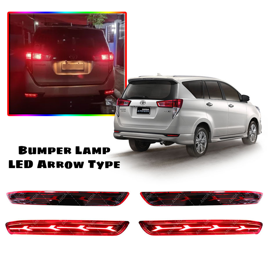 YE-007 Toyota Innova 2016up Rear Bumper LED Reflector ARROW TYPE with Function Running Signal Lights Brake Lamp and Tail Light