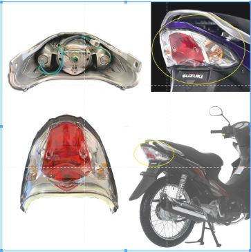 Motorcycle Suzuki Smash 115 Tail Ligh Assembly