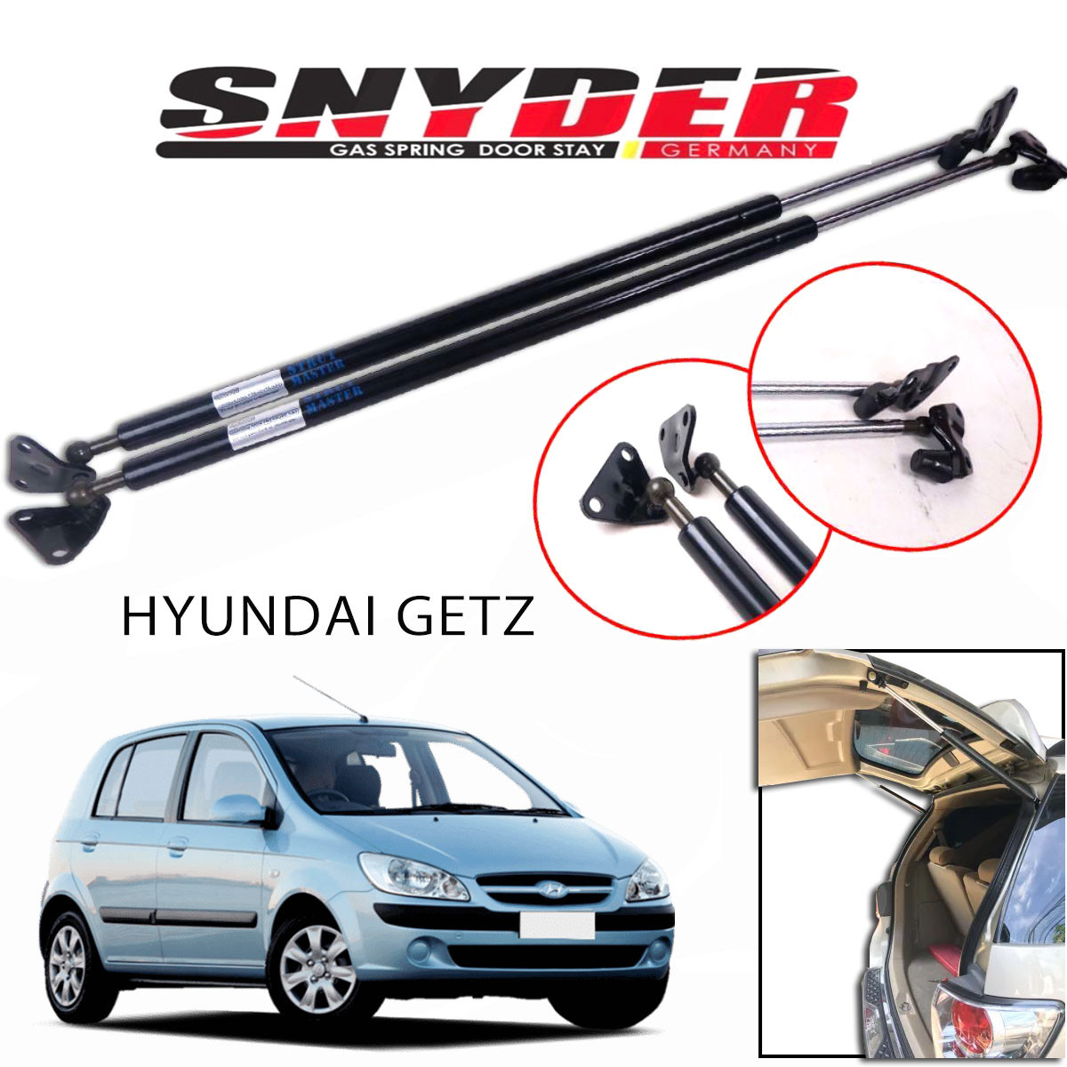 SGS-1008 (Left) HYUNDAI GETZ Gas Spring Door Stay Damper Struts Trunk Open - Snyder