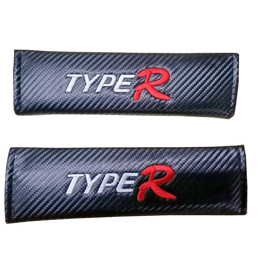TYPE-R 2pcs Car Seat Belt Shoulder Pad Carbon Fiber Sports Design Seat Belt Cover