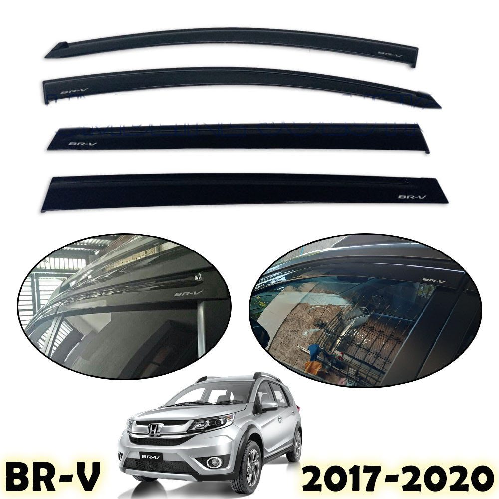 Honda BRV BR-V 2017-2020 Window Door Visors OEM Type Rain Sun Visor Black MADE IN THAILAND