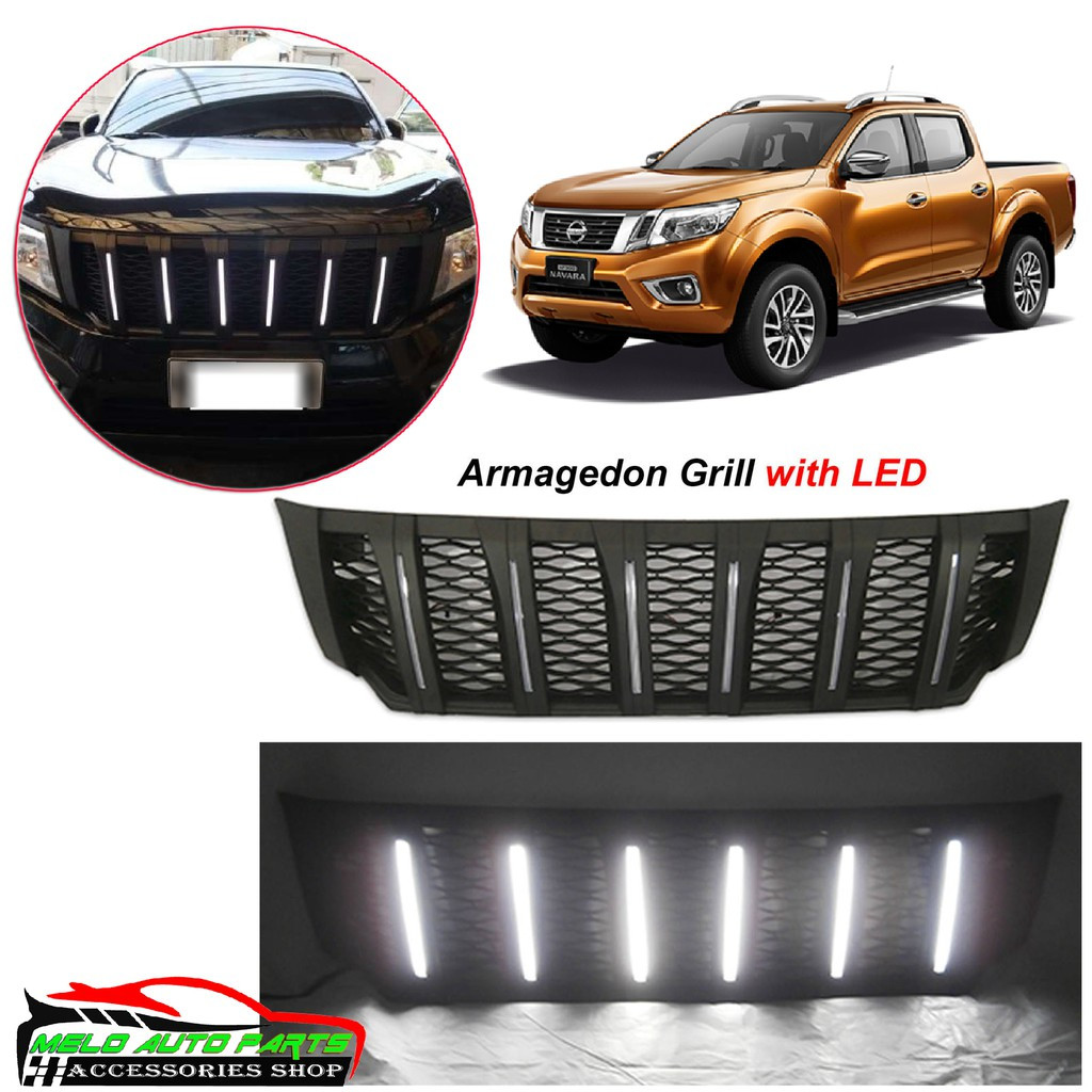 2016-2021 Nissan Navara NP300 GRILL With LED Armagedon grille with DRL White