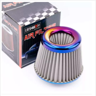 Car Air Filter Titanium Universal Racing Burnt Neo 3 inches 76mm Power Intake High Flow Cold Air