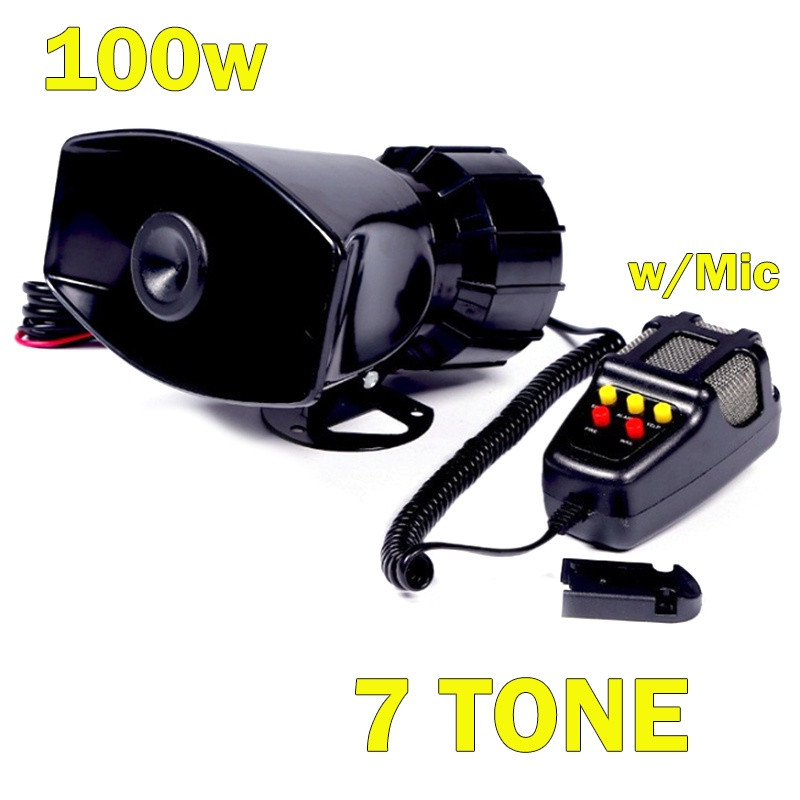 Car Police Ambulance Loud Siren Horn 7 sounds Wangwang with Mic