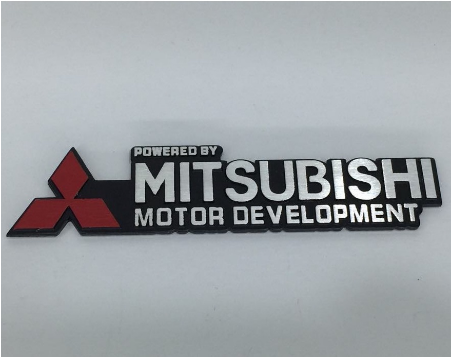 Emblem Metal Logo Badge 16cm Powered By Mitsubishi
