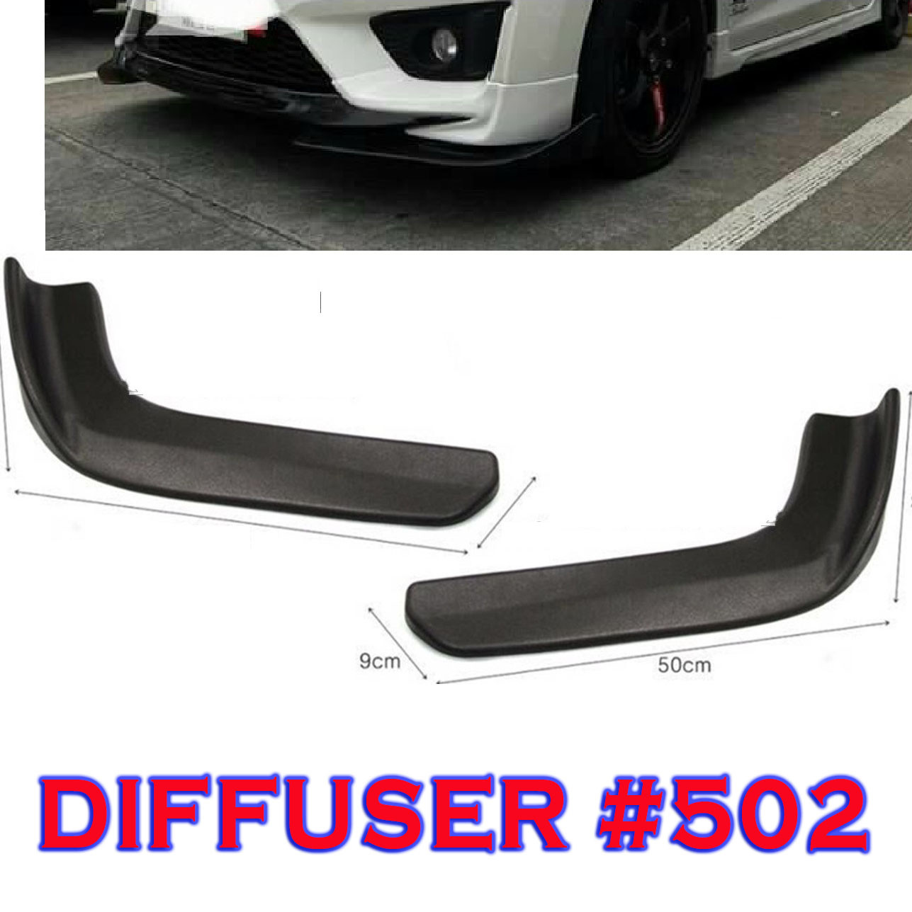 Splitter Diffuser Bumper Canard Lip universal Medium 502#