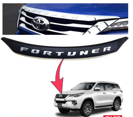 2016-2020 Toyota Fortuner Black Silver Logo Hood Electroplate Front Lid Hood Shield Hood End Engine