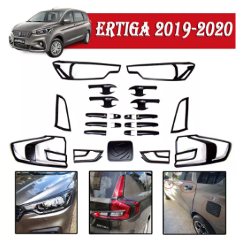 Suzuki Ertiga 2019-2020 Garnish Covers Full Set Combo Trim Matte Black