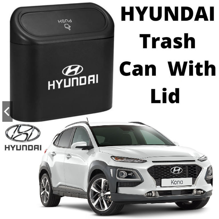HYUNDAI CAR Trash Can with Lid Leak-proof with LOGO Universal Trash Bin Storage Box