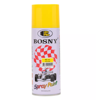 YELLOW NO. 41 All Color BOSNY Spray Paint 100% Acrylic Quick Drying Spray Ordinary Colors